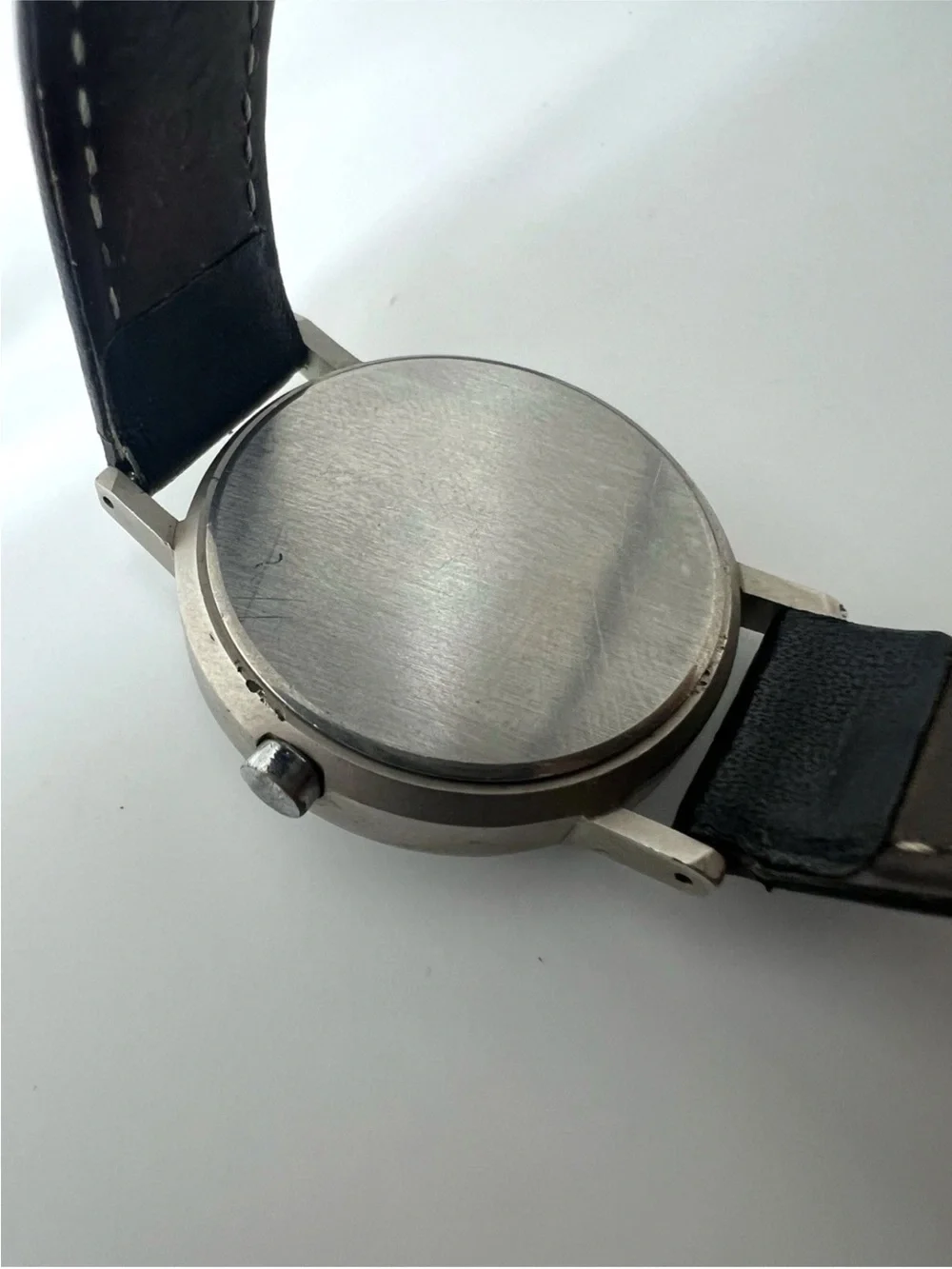 Rail Watch by Orosil Black Dial Leather Strap Watch